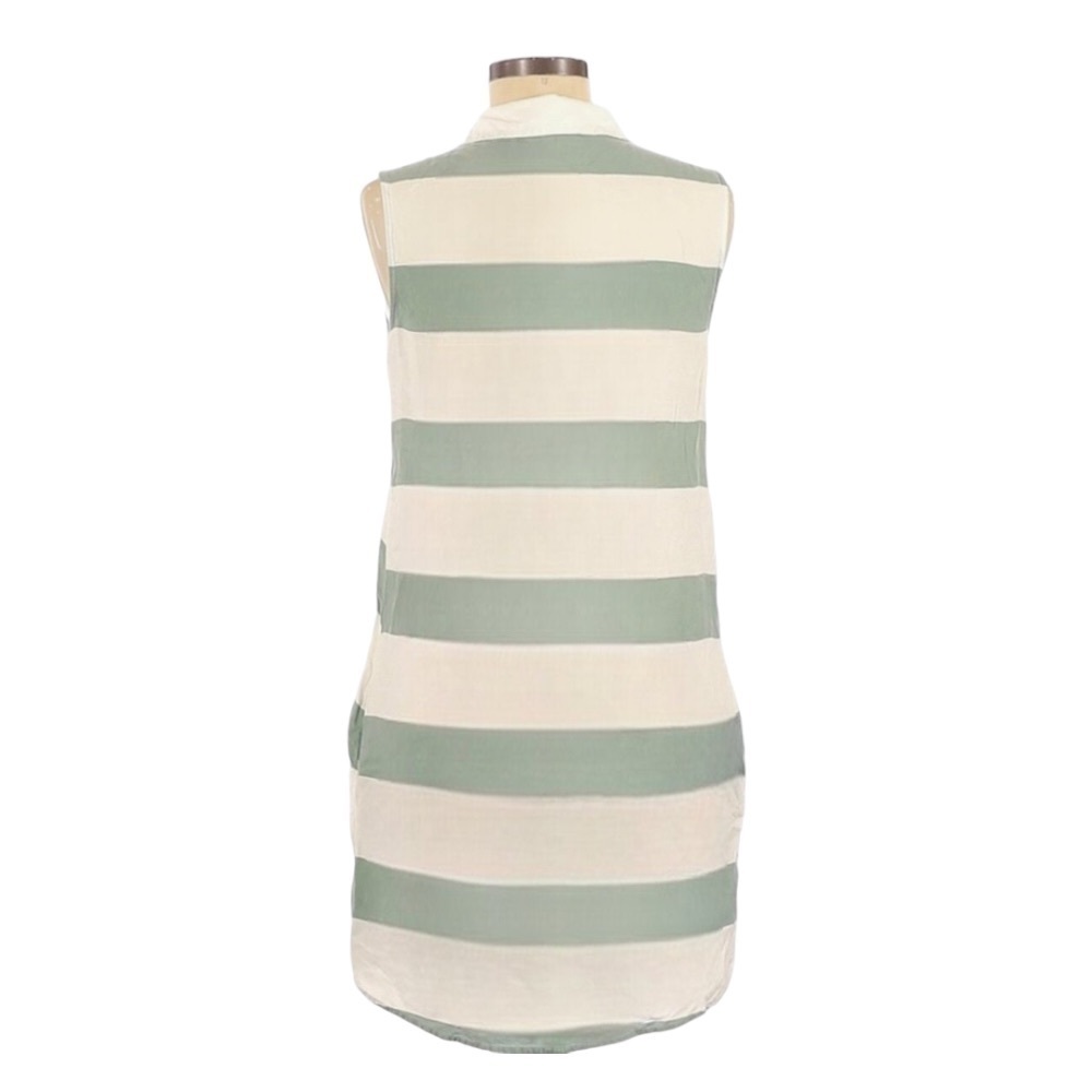 πΊ Beach Lunch Lounge Soft Chambray Sleeveless Stripe Mini Dress Size S - Picture 2 of 8